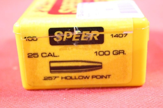 Speer box of 25 cal HP. Count 84.