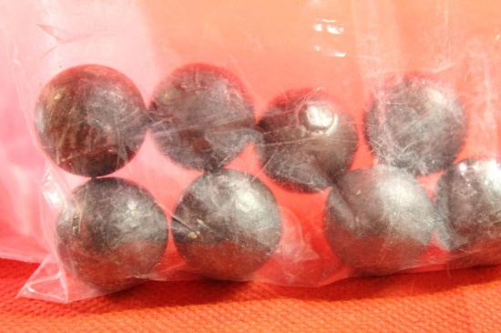 Two bags of .735 lead round balls. count 33.