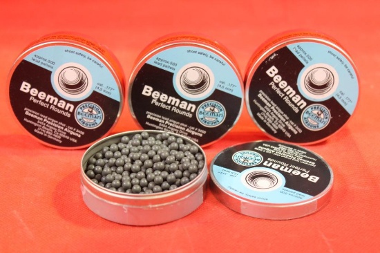 Four cans of Beeman .177 round ball. New.