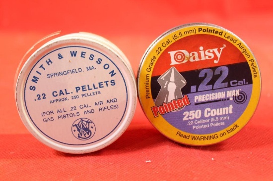 Two cans of pellets. One Daisy and one Smith & Wesson. New.