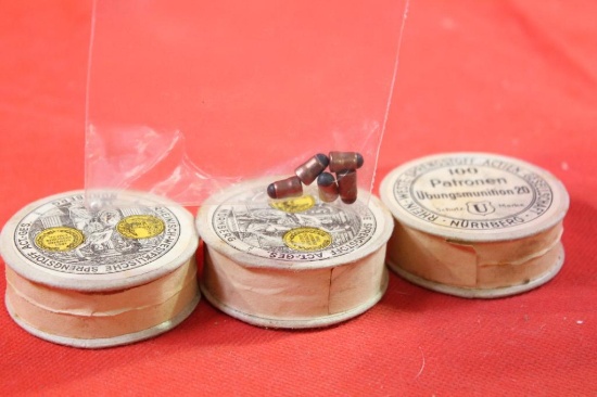 Three cans of 4mm Flobert ammo. New.