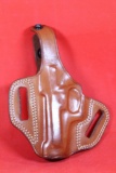 Galco brown leather left handed belt snap holster for Beretta 84. Like new.
