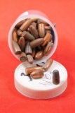 One plastic jar of 110 gr 30 cal bullets. Approx count 50.