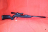Gamo barrel cock pellet rifle with Simmons 3-9x40 duplex rifle scope with synthetic stock. As new.