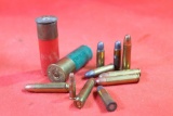 Bag of mixed ammunition. 22 LR, 30 Carbine and 12 ga.