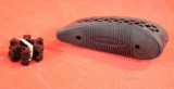One Mossberg kick pad, used and fourteen 5 round moon clips for 38/357, new.