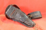 Handmade holster and gun belt with deer on holster, no size