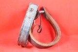 Pair of antique wood and metal stirrups