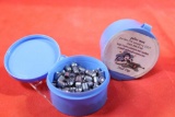 Two plastic cans of Pellet Man 25 cal pellets. New.