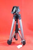 Telescoping Quantaray camera, spotting scope tripod in nylon bag.
