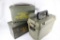 Three ammo cans, One plastic and two metal.