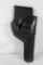 One black leather Audley Official Folsom right handed belt holster. Used.