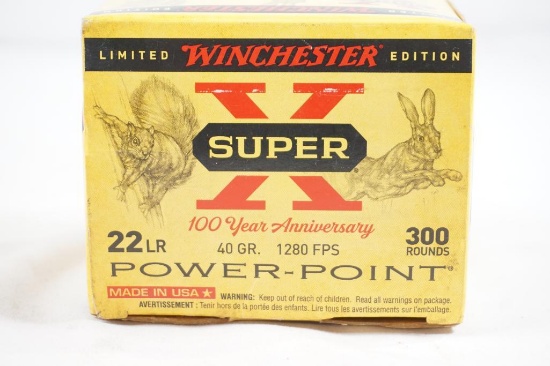 One unopened box of Winchester super x 22LR powerpoint 40gr ammo, 300 count