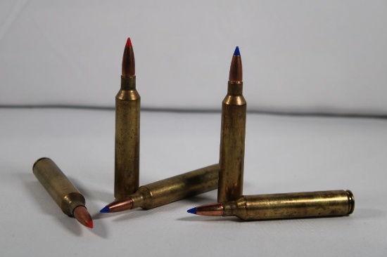 Two plastic ammo boxes with Remington 7MM ultra mag ammo, total count 40