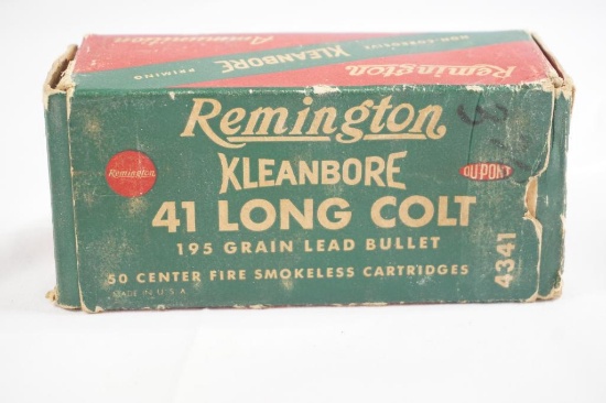 One box of Remington 41 Long Colt 195 gr, new old stock, 50 count