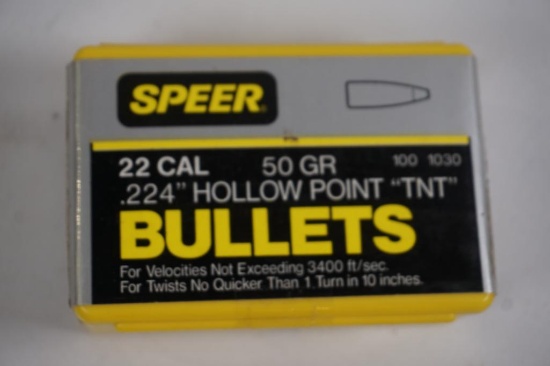 Speer 22 cal 50 gr bullets, approx 70 count