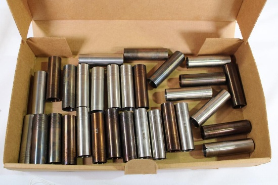 Box of Briley 12 ga chokes. five each XF, M, LF, IC, LM, and IM. 30 total.