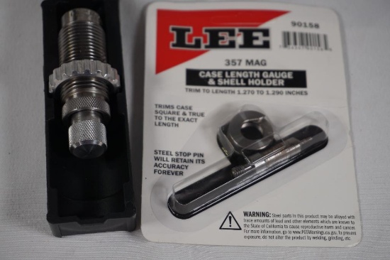 Lee seating die for 38/357 and Lee case length gauge with shell holder. New.