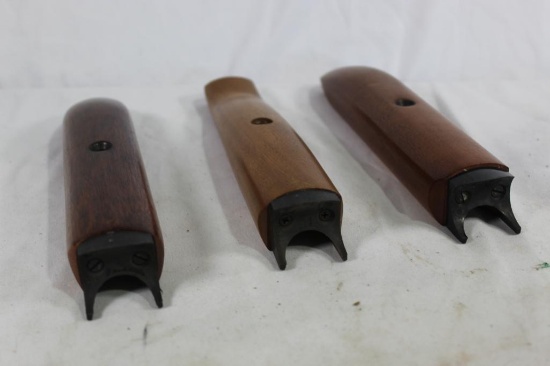 Three wood rifle forearms with barrel metal. Used. | Online Auctions ...