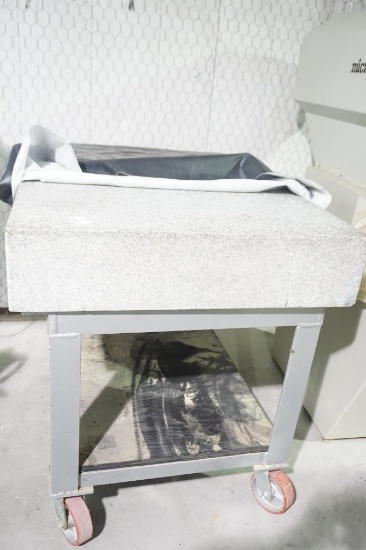Herman Surface Plate Balanced Granite Registered Accuracy number 26969. Mounted on heavy duty stand