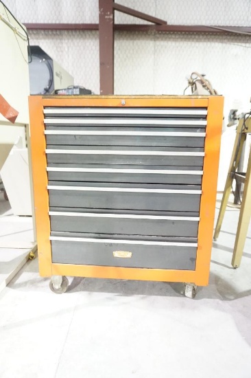 Large wheeled Craftsman 8 drawer tool cabinet. 33 1/2" x 18" x 40". Will not ship. Used