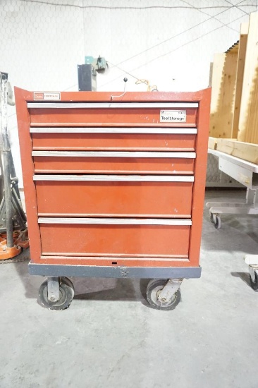 One Craftsman wheeled tool storage cabinet. 26 1/2" x 18" x 36". Will not ship. Used.