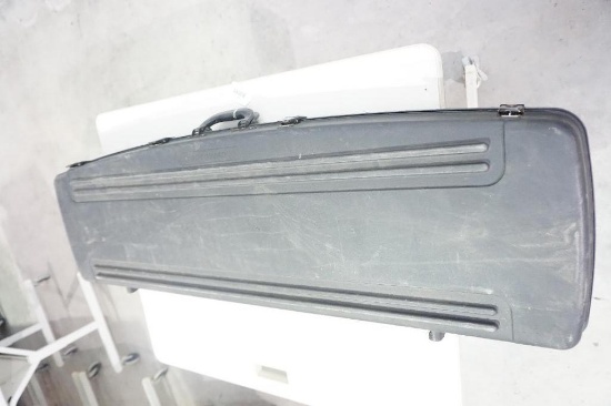 One hard sided placric double rifle case. Used. Shipping will incur additional cost.