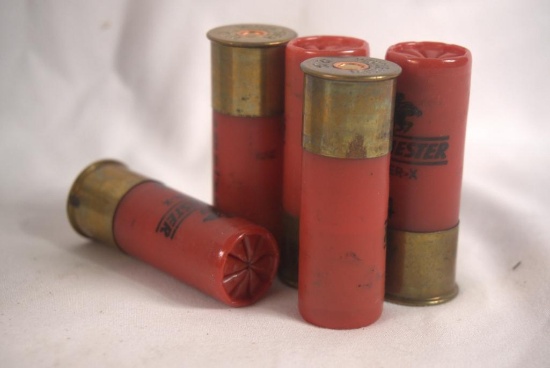 Three boxes of Winchester 12 ga HB #4 shot. Count 75.
