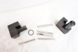 Two Algra VDI-30 Axial turning tool holders, and metal lathe cutting tools.