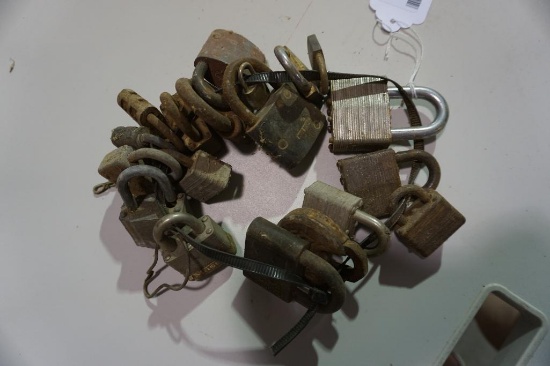 Nineteen assorted padlocks