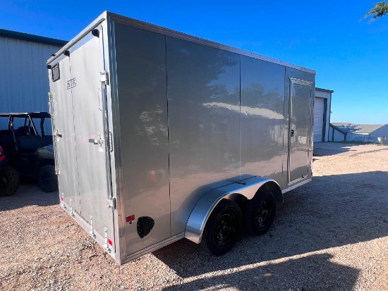 Ez Haul Cargo 2025 Model New. 14'x7' Has hail pings on one side. Will complete paperwork with