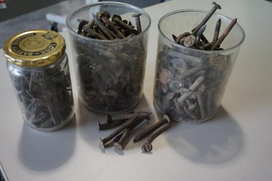 Miscellaneous railroad date nails.