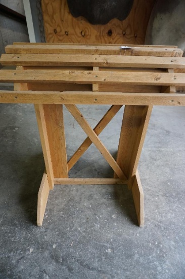 One wood saddle rack.
