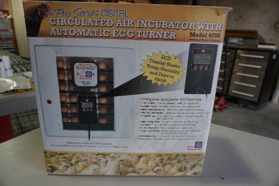 One Pro series digital automatic turning, circulating egg incubator. In box.