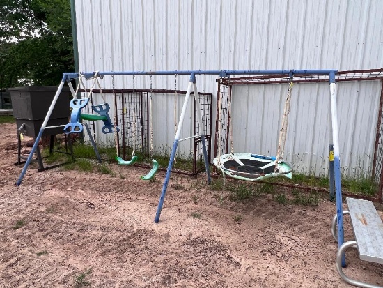 Large 13.5 ft swing set frame with swings