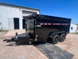 PJ Dump Trailer 12' Long 6' Wide 4' Sides. 2023 model in new condition. Will need to do paperwork