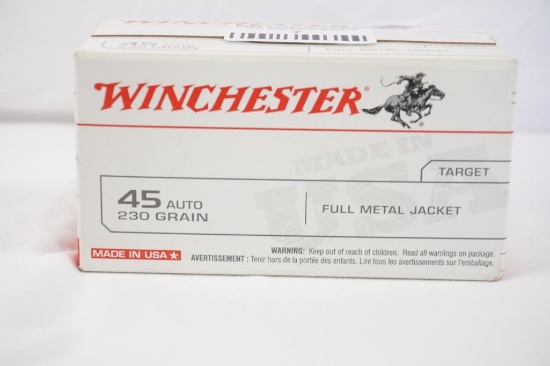 One box of Winchester 45 Auto 230gr, FMJ, 100 count