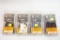 Four Hoppes Bore snake rifle cleaners , one for 6MM, 243 Cal, two for .204 Cal and one for .338/.340