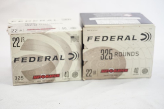 Two boxes of Federal Auto Match 22LR 40 gr, 650 rounds total