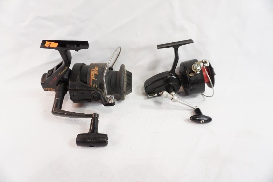 Two spinning reels, one Shakespeare Outcast and one Mitchell 301