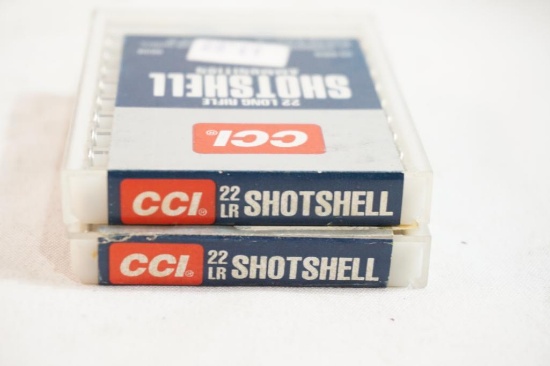 Two boxes of CCI 22LR shotshell, 40 count total