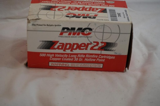 Seven boxes PMC Zapper 22 .22 LR 38 gr, 350 count total