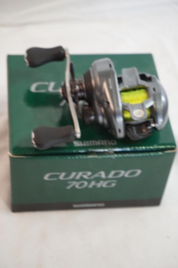 One Shimano 70HG level wind baitcasting fishing reel in box