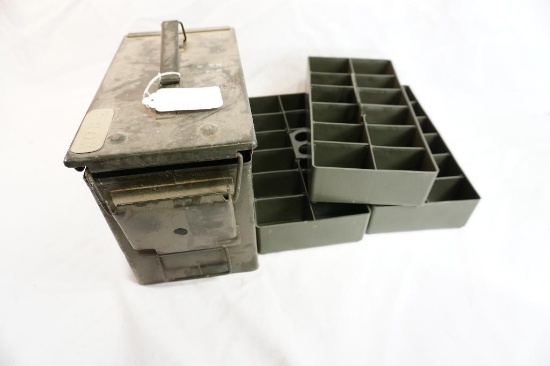 Green metal ammo box.