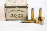 One box of Black Hills Ammunition .32-20 115 gr FPL, 50 count