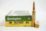 One box of Remington 7MM WBY Magnum 175 gr, 20 count
