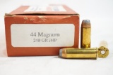 One box of Precision Ammunition 44 Magnum 240 gr JHP, 50 count