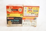 Four boxes of mixed 20 gauge 7.5 shot, 100 count total