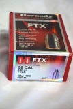 One box of Hornady 38 cal 140 gr FTX. Count 100.