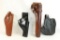 Four leather holsters